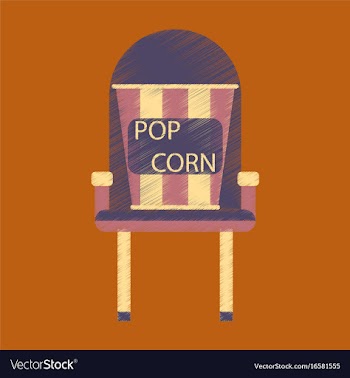 Flat icon in shading style popcorn cinema vector image