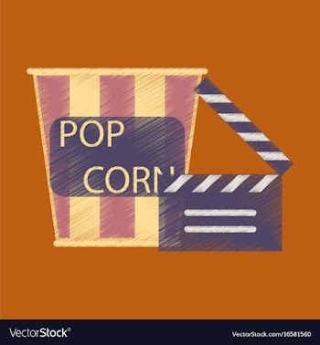 Flat icon in shading style popcorn cinema vector image