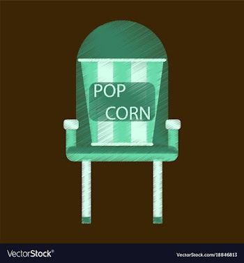 Flat icon in shading style popcorn cinema vector image