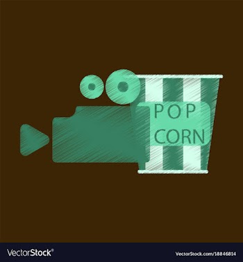 Flat icon in shading style popcorn cinema vector image