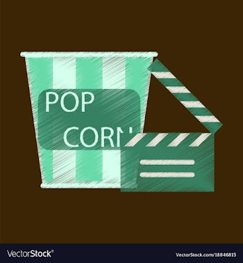Flat icon in shading style popcorn cinema vector image