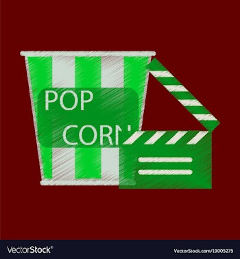 Flat icon in shading style popcorn cinema vector image