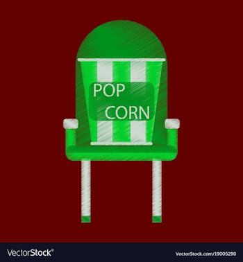 Flat icon in shading style popcorn cinema vector image