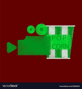 Flat icon in shading style popcorn cinema vector image