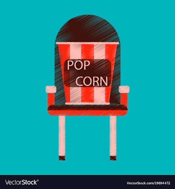 Flat icon in shading style popcorn cinema vector image