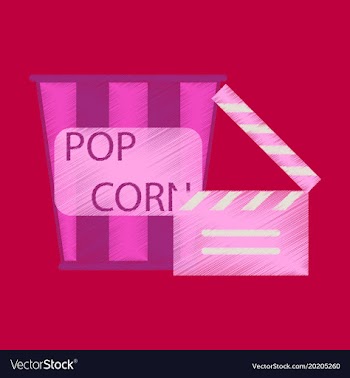 Flat icon in shading style popcorn cinema vector image