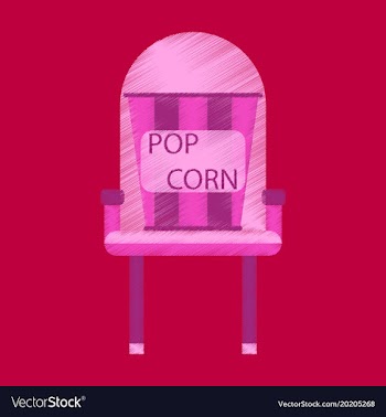 Flat icon in shading style popcorn cinema vector image