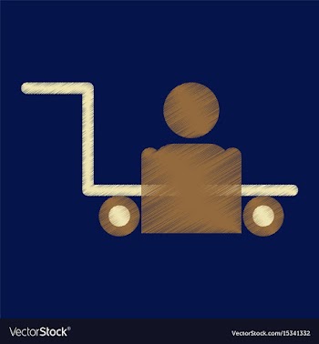 Flat icon in shading style porter truck vector image