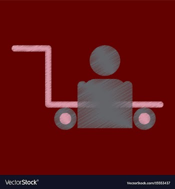 Flat icon in shading style porter truck vector image