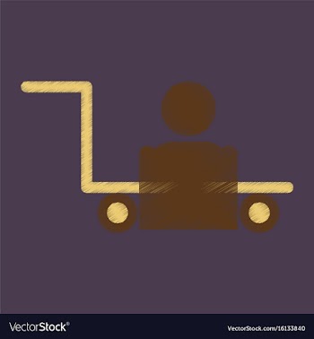 Flat icon in shading style porter truck vector image