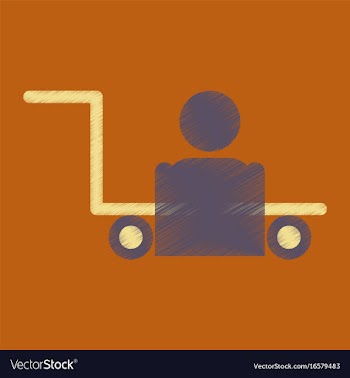 Flat icon in shading style porter truck vector image