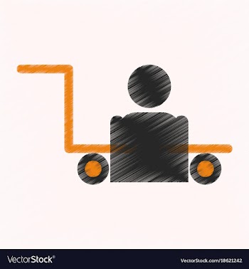 Flat icon in shading style porter truck vector image