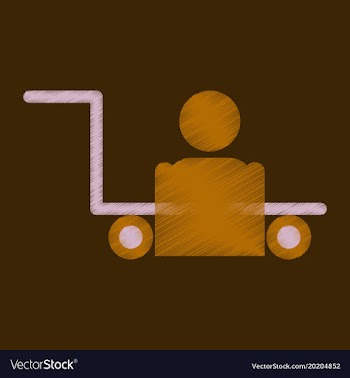 Flat icon in shading style porter truck vector image
