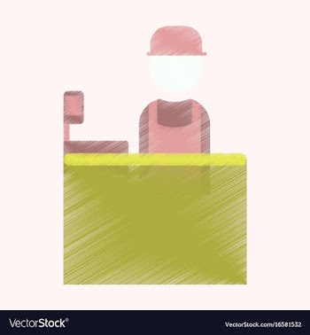 Flat icon in shading style seller of movie tickets vector image