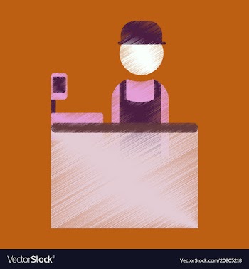 Flat icon in shading style seller of movie tickets vector image