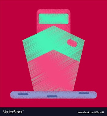 Flat icon in shading style ship vector image