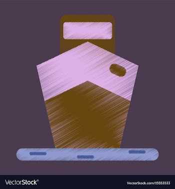 Flat icon in shading style ship vector image