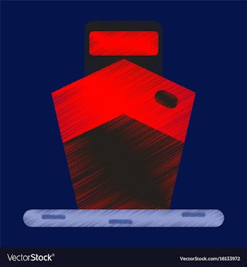 Flat icon in shading style ship vector image