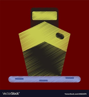 Flat icon in shading style ship vector image