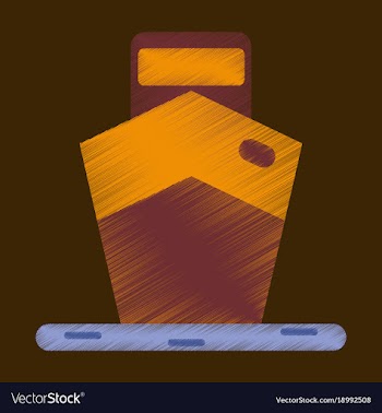Flat icon in shading style ship vector image