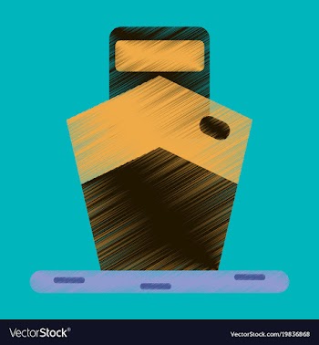Flat icon in shading style ship vector image
