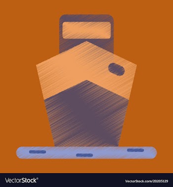 Flat icon in shading style ship vector image