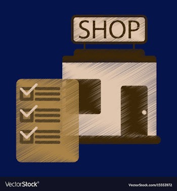 Flat icon in shading style shop form vector image