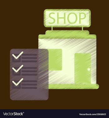 Flat icon in shading style shop form vector image
