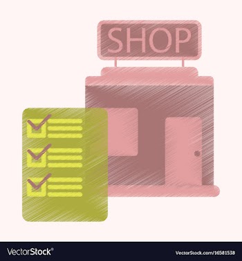 Flat icon in shading style shop form vector image