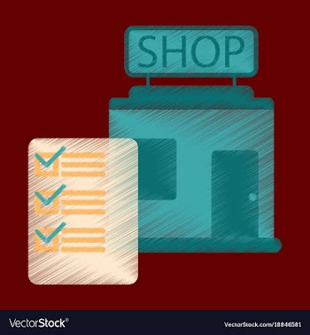Flat icon in shading style shop form vector image