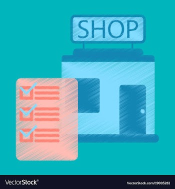 Flat icon in shading style shop form vector image