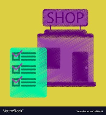 Flat icon in shading style shop form vector image