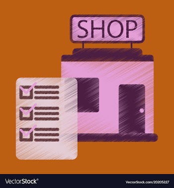 Flat icon in shading style shop form vector image