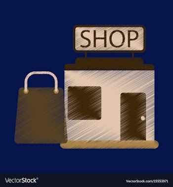 Flat icon in shading style shop package vector image