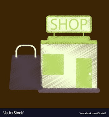 Flat icon in shading style shop package vector image