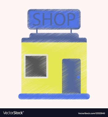 Flat icon in shading style shop store vector image