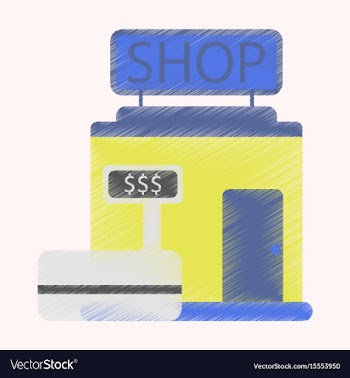 Flat icon in shading style shop store vector image