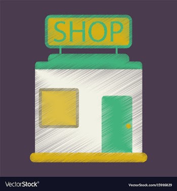 Flat icon in shading style shop store vector image