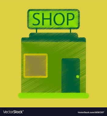 Flat icon in shading style shop store vector image