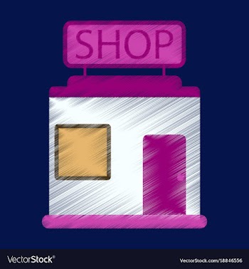Flat icon in shading style shop store vector image