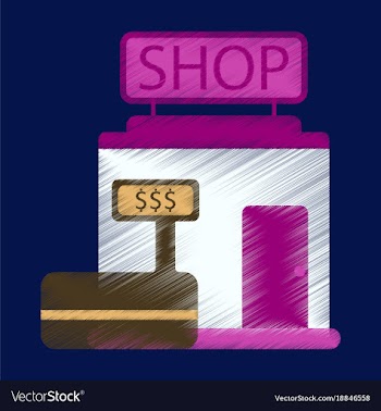 Flat icon in shading style shop store vector image