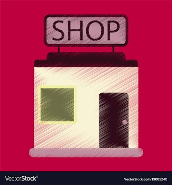 Flat icon in shading style shop store vector image