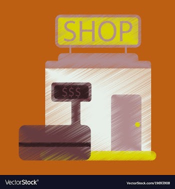 Flat icon in shading style shop store vector image