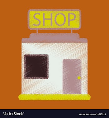 Flat icon in shading style shop store vector image