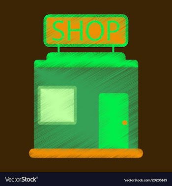 Flat icon in shading style shop store vector image