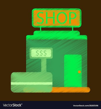 Flat icon in shading style shop store vector image