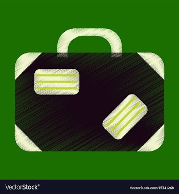 Flat icon in shading style suitcase vector image