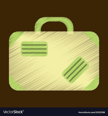 Flat icon in shading style suitcase vector image