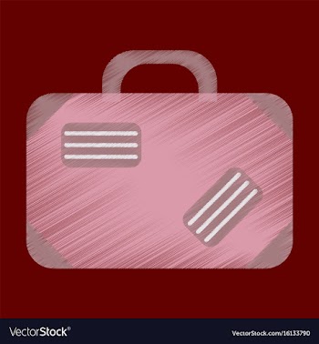 Flat icon in shading style suitcase vector image