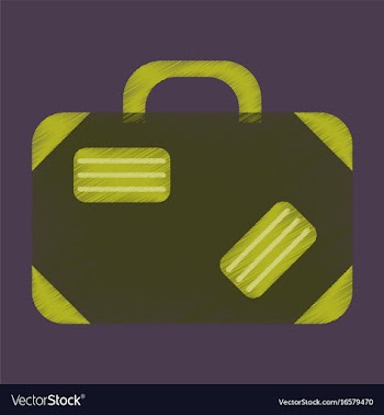 Flat icon in shading style suitcase vector image